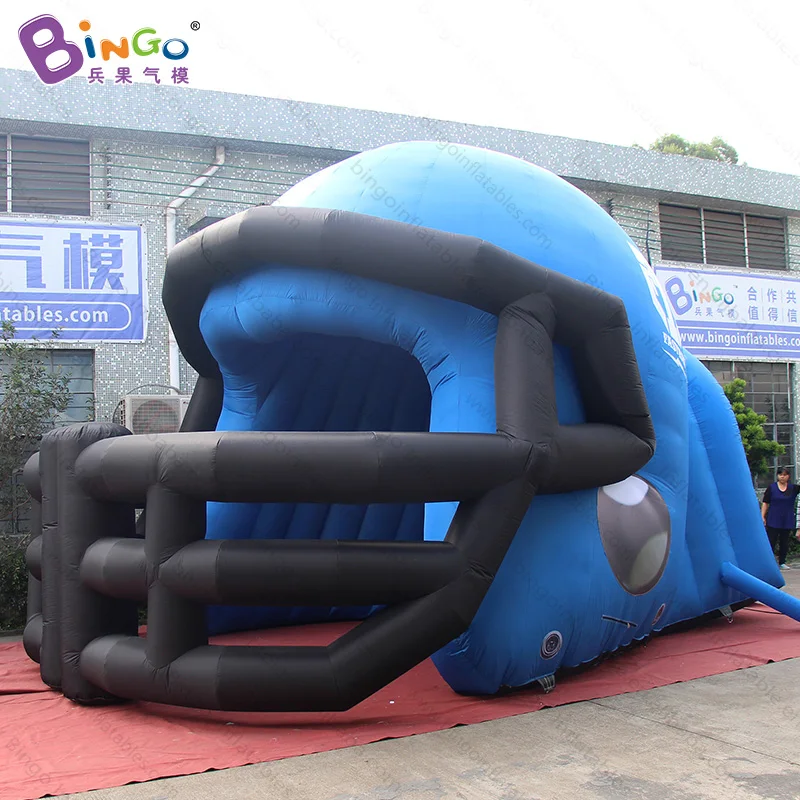 Free Delivery tent type Inflatable giant helmet tunnel 6.7X4.5 Meters customized blow-up football helmet tunnel for toy tent