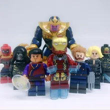 80 шт. Супер Герои танос Вонг черная Вуда Железный человек леди гибель Человек-паук Строительные блоки Совместимые Детские Подарочные игрушки