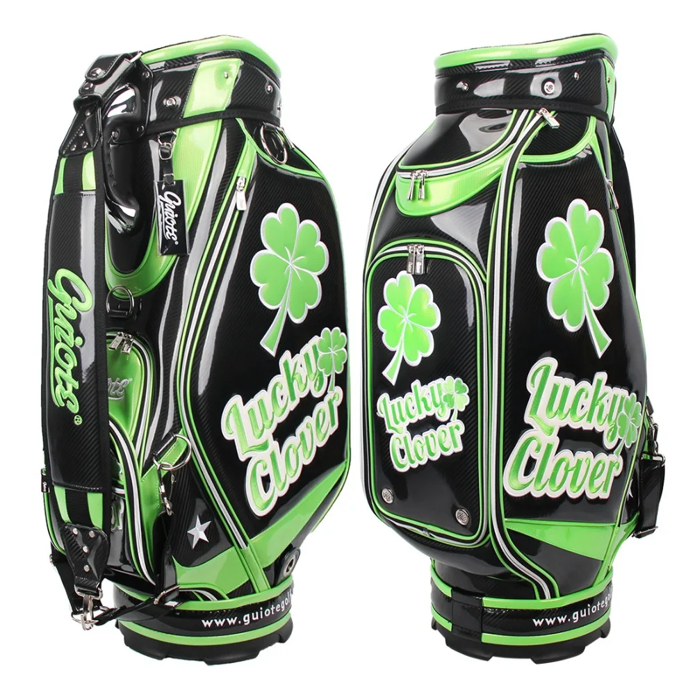 Guiote Golf staff bag black lucky cover New Model caddie cart baggolf