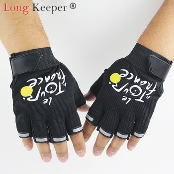 

Long Keeper Men Women Half Finger Gloves Mitten Non slip Breathable Pattern Print Summer Gym Sport Mountain High Quality Guantes