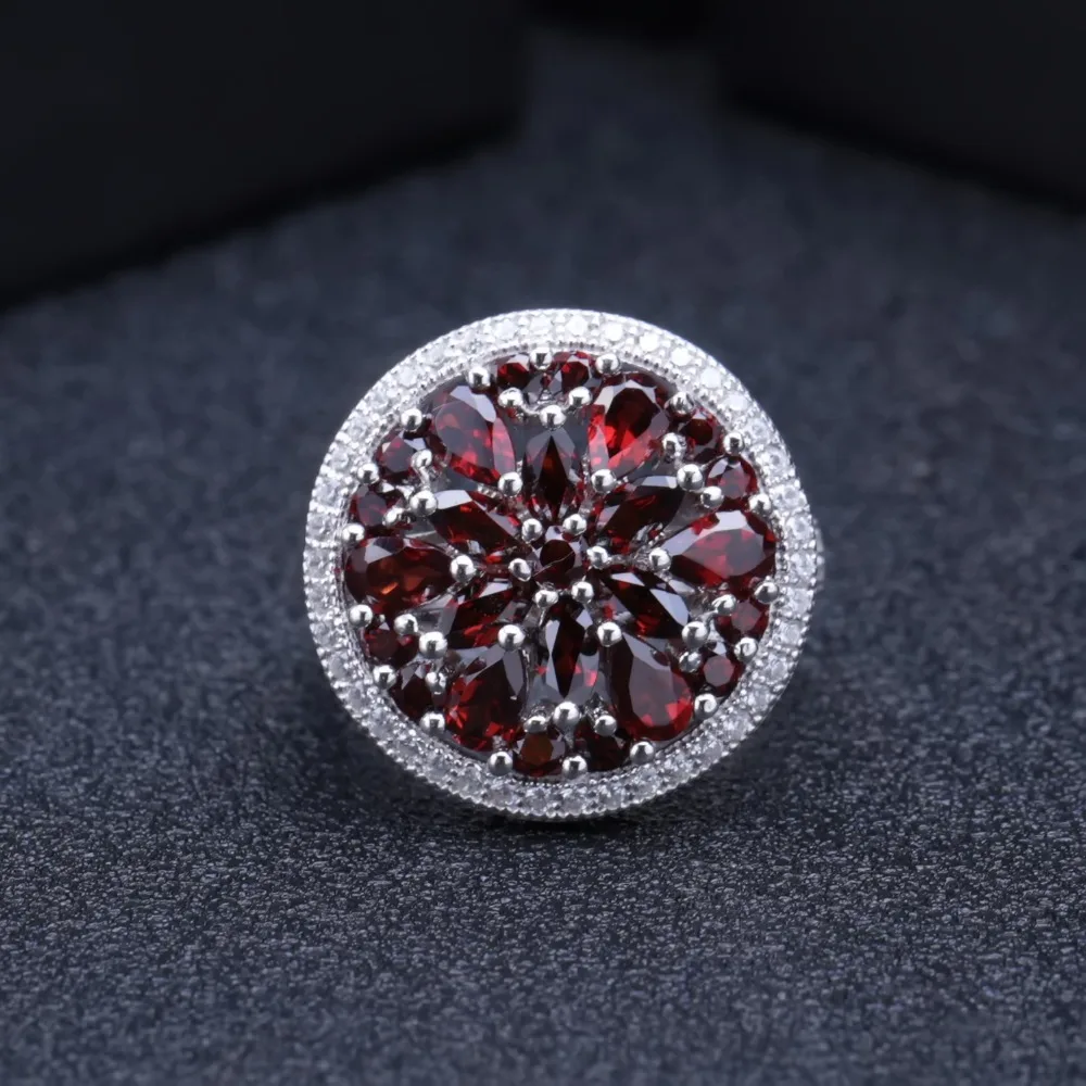 GEM'S BALLET 3.88Ct круглый натуральный красный гранат драгоценный ...