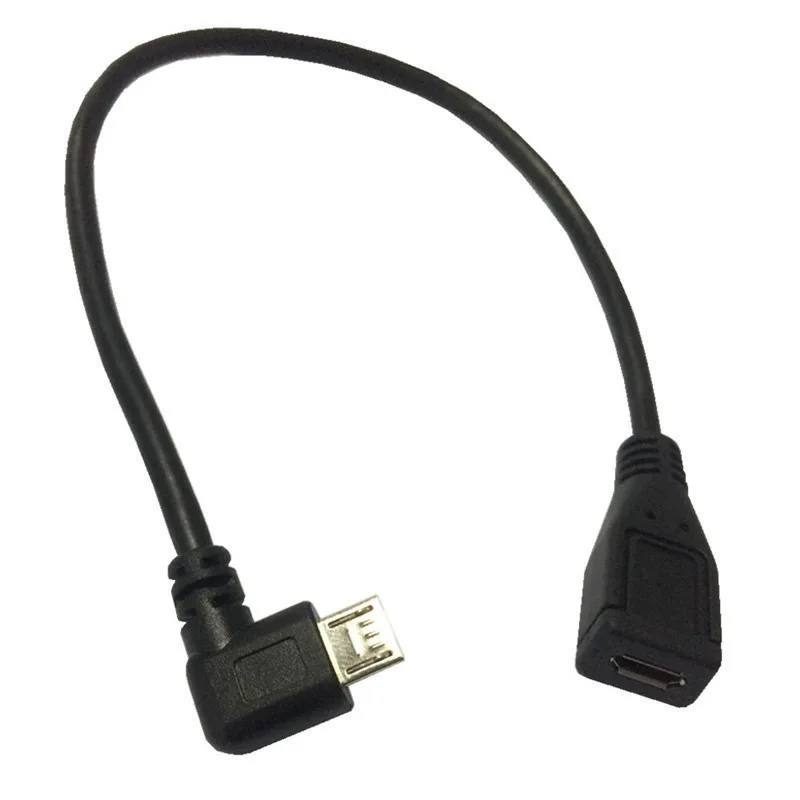 5pcies/lot 90 Degrees Micro USB Male to Female USB Cable Extend