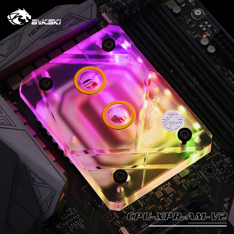 Bykski كتلة مياه التبريد المبرد استخدام ل AMD Ryzen AM4 AM3 X399 1950X TR4/شفافة الاكريليك هالة RGB RBW CPU-XPR-AM