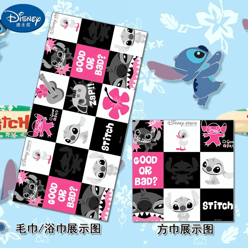 

Disney Cute Stitch Children Beach Towel Bath Towel Soft Sport Gym Face Hand Towel Water Absorbing Breathable Thin blanket Rug