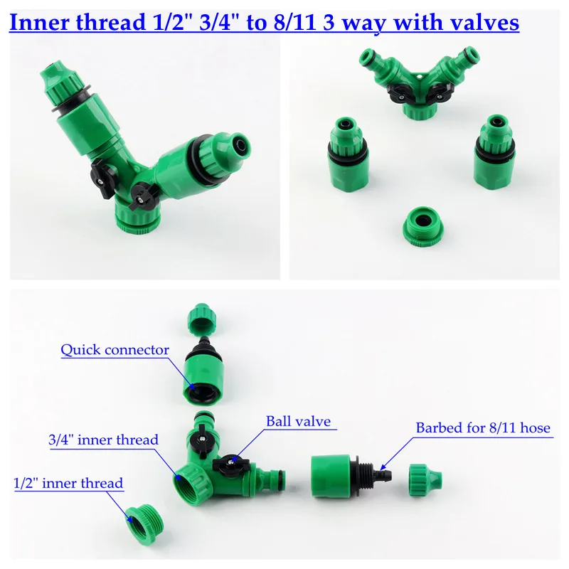 Быстрый разъем комплект орошения сада Системы полив комплект кран Micro шланг для полива, 4/7 мм/8 11 мм шланг высокого давления посылка