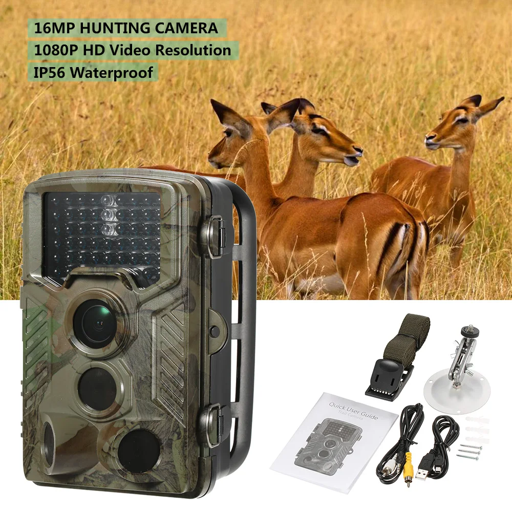 

16MP 1080P Wildlife Trail and Game Camera Outdoor Hunting Scouting Camera Digital Surveillance Camera 65ft Infrared Night Visio