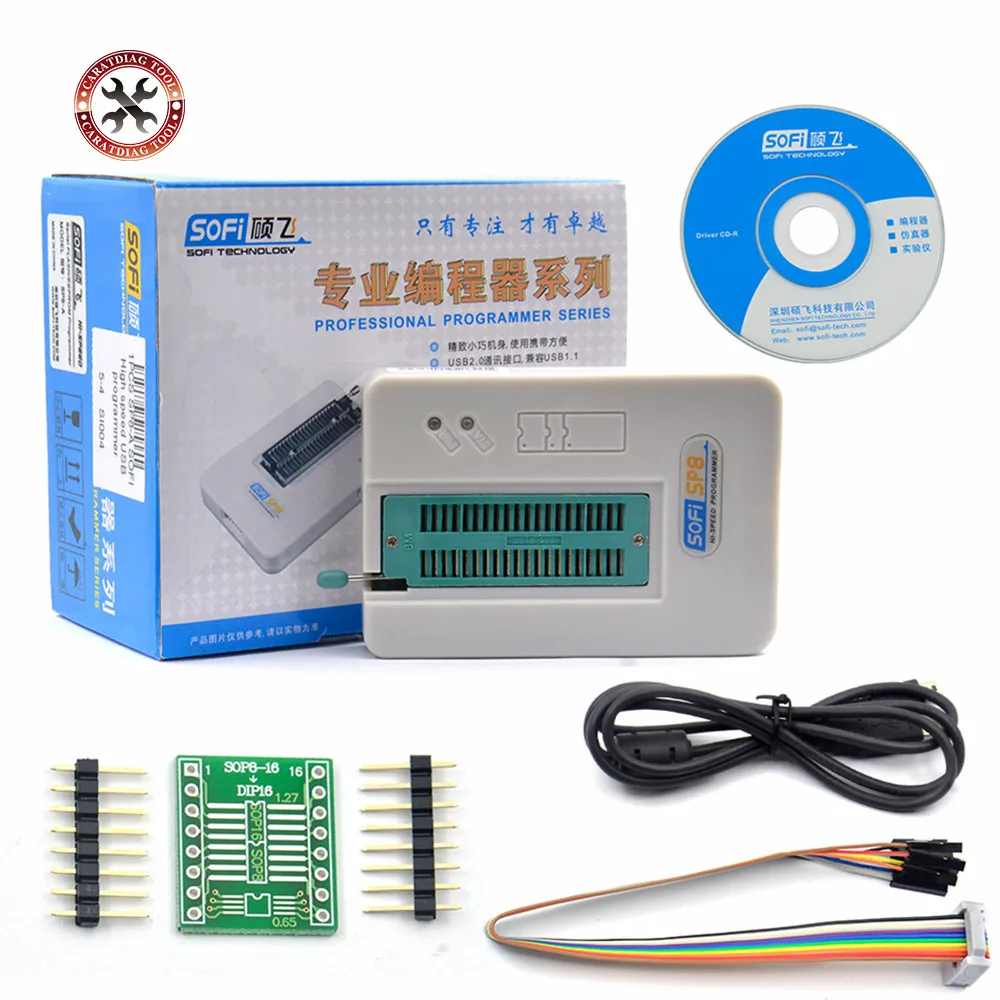 Профессиональный высокоскоростной USB программатор SOFI SP8-A EEPROM биос флэш ISP 40 контактов адаптер 24 25 93 для более 4000 микросхем