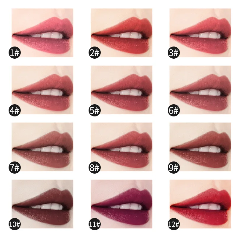12 color Lip Gloss Matte Liquid Lipstick Mate Waterproof Long Lasting Moisturizing Lip gloss