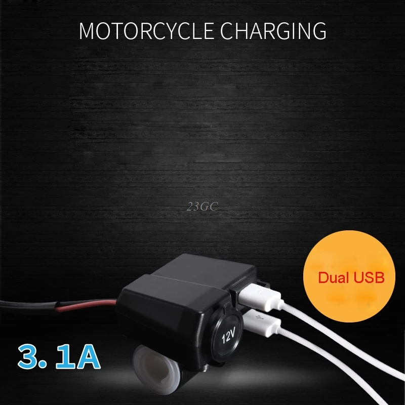 12 В/24 В водонепроницаемый автомобиль лодка мотоцикл двойной USB зарядное устройство светодиодный вольтметр Прикуриватель разъем для iphone Android XJ J24
