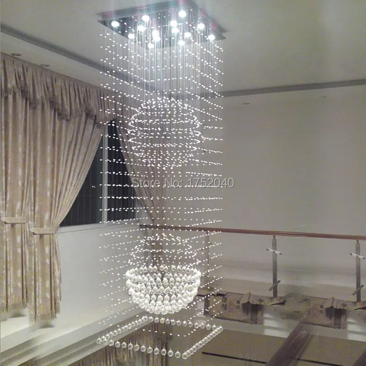 

crystal chandelier lamp crystal light staircase lighting square shape lamp decoration