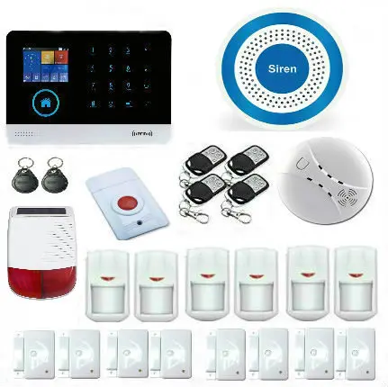 YobangSecurity IOS Android APP GSM WIFI GPRS RFID Touch Pad Home Alarm Security System With Solar Power Siren