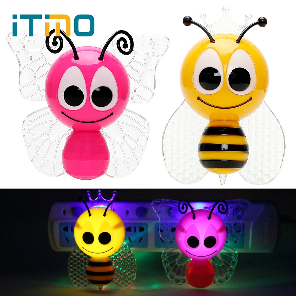  ITimo Bee Animal LED Night Light Baby Night Light Butterfly Cute Home Decoration Lovely EU Plug Chi - 32856140483