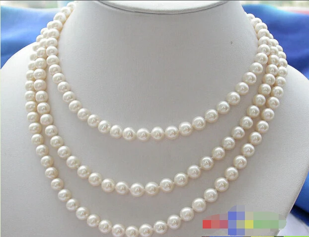 

Free shipping >>>>>> P2146 50" 7MM white ROUND FRESHWATER PEARL NECKLACE