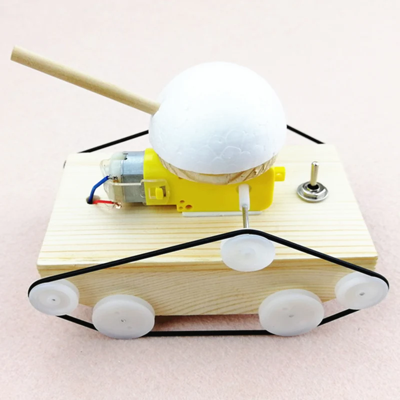 wood tank science toy cool kids creative DIY assembly tank model kit physics science experiment toys children's gifts