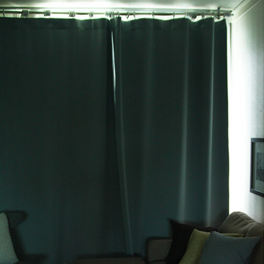 Green shade sun bedroom hotel Great light blocking curtains finished solid thicker insulation