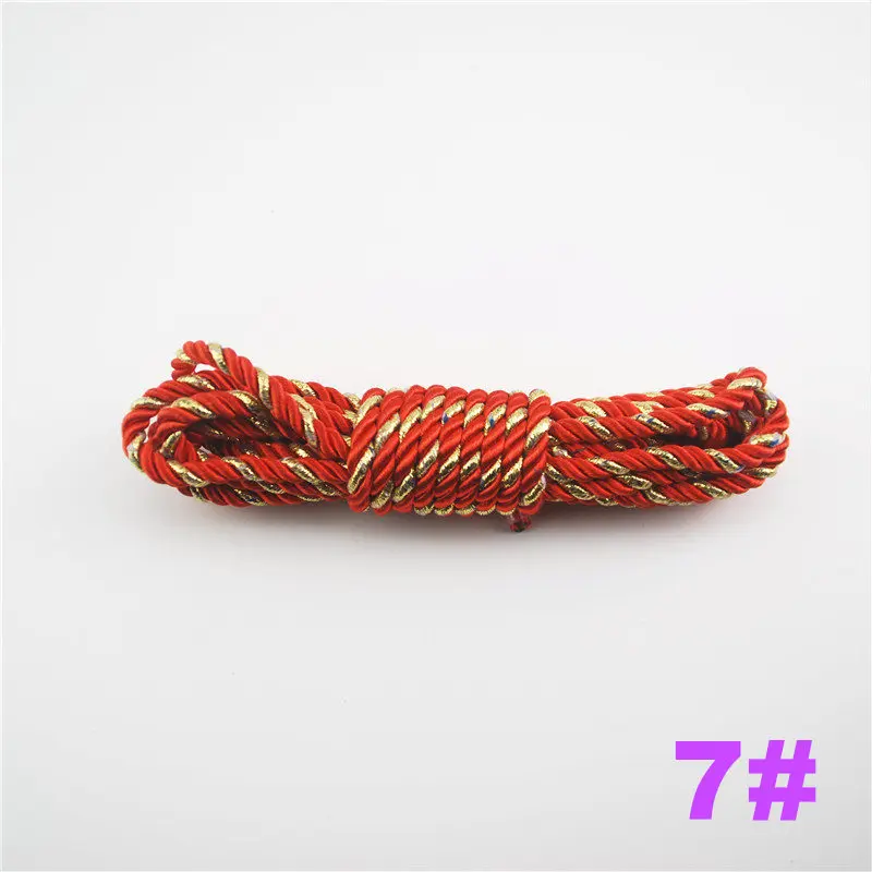 Fasmiley DIY Cord Jewelry findings 5 мм плетеная веревка мульти сверкающей Золотой витая нить DIY аксессуары строка поставляет 10 м ds219 - Цвет: 7