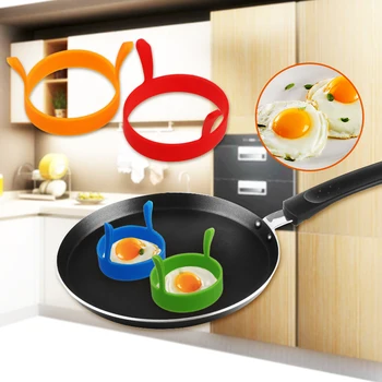 

NICEYARD Pancake Ring Cooking Tool Non-toxic Omelette Fried Egg Shaper Silicone Egg Round Mold Kitchen Accessories