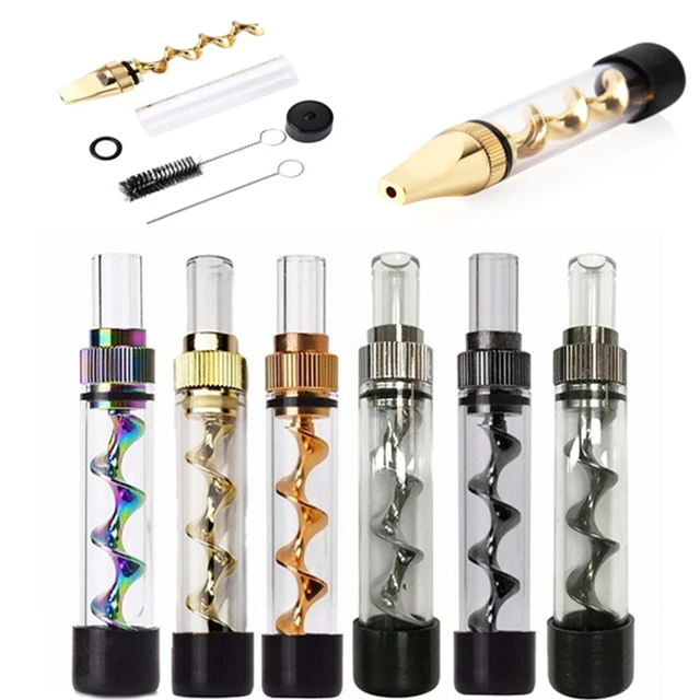 6 Colors Metal Twisty Gl Blunt Pipes Spiral Smoking Pipe 6 Colors Metal Twisty Gl Blunt Pipes Spiral Smoking Pipe Weed Accessoryrush Gun