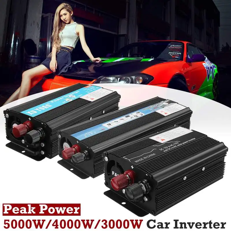 

Autoleader Modified Sine Wave Peaks 5000W Car Solar Power Inverter Voltage Convertor Transformer 12V/24V DC to 110V/220V AC