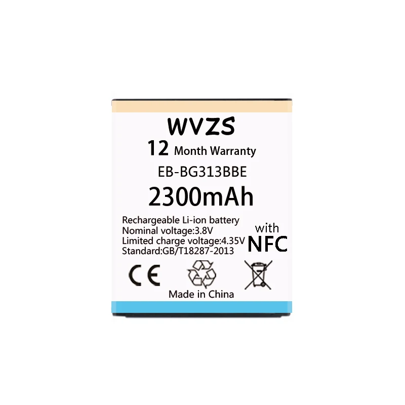 

wvzs 2300mAh Replacement Battery EB-BG313BBE For Samsung Galaxy ACE4 Lite G313H S7272 s7898 S7562C G318H G313m J1 Mini Prime