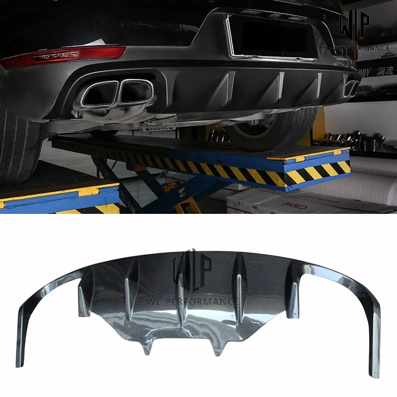 

High Quality Carbon Fiber Rear Bumper Diffuser Car Styling For Porsche Macan Car Body Kit 2014-2016