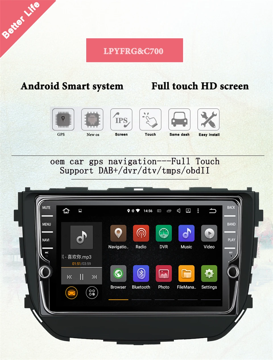 Best Android 9.1 Fit SUZUKI Brezza 2016 2017 2018 2019 Octa Core 4+64GB Car DVD Player Navigation GPS Radio Head Unit Carplay 2