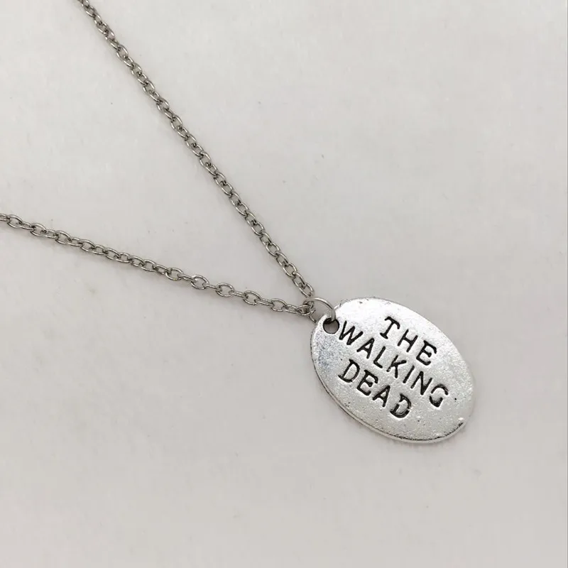 

1Pcs Tibetan Silver THE WALKING DEAD Jewelry Pendant Chain Necklace Jewelry