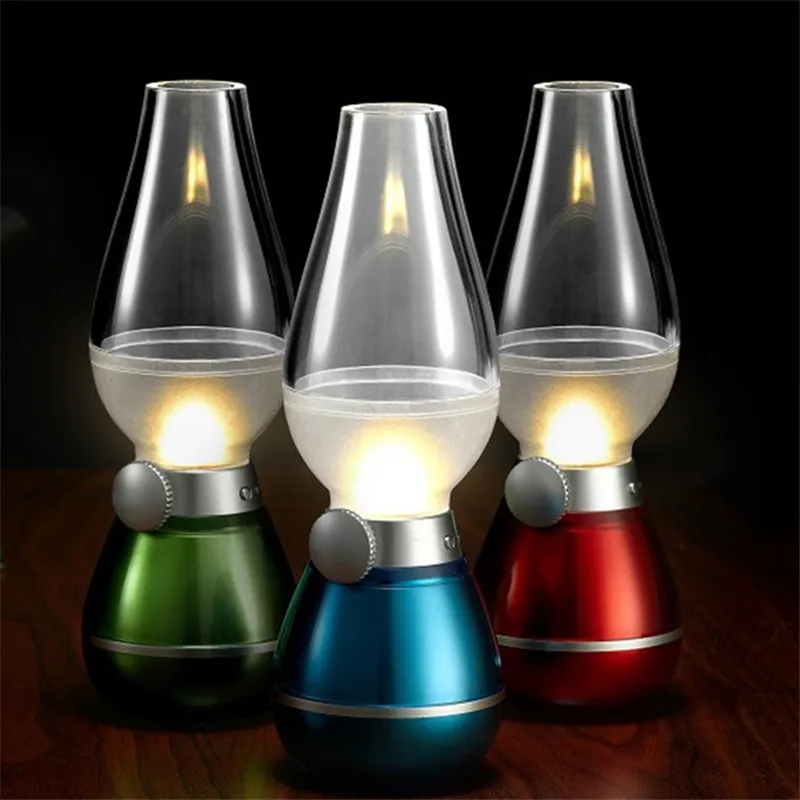 Novelty and New Blow Control LED Candle Kerosene Bedside Lamp USB