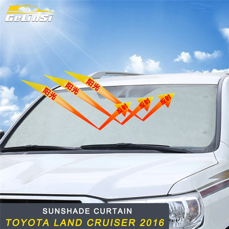 

GELINSI Car Sun Shade UV Protection Curtain Sunshade Window Mesh Cover Visor Summer Film for Toyota Land Cruiser 200 2016-2018
