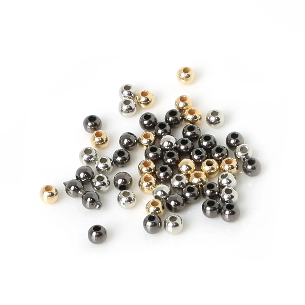 Высокое качество 300 шт./лот 4 мм Rhodium/Gold/Gunmetal цвет CCB Круглый бисер для DIY ожерелья и