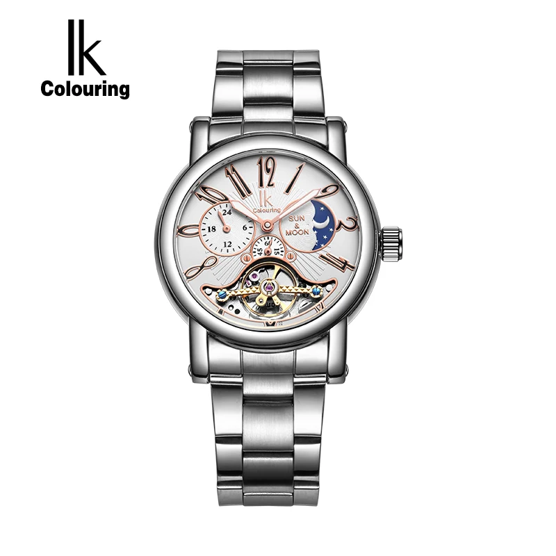 IK Colouring Moon Phase Stainless Steel Automatic Mechanical Men 24