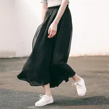 Женские юбки Kawaii Ulzzang, асимметричная шифоновая элегантная Тюлевая юбка с высокой талией для женщин, Япония, Харадзюку, милые пуговицы для женщин