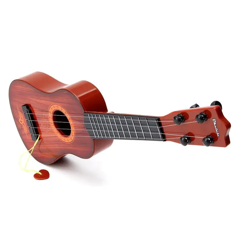 Пластиковая музыкальная игрушка гитара укулеле 43 см акустическая 4 струны для детей начинающих сувенирная гитара развивающая