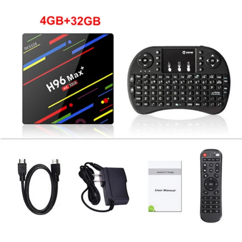 H96 MAX Plus Smart tv Box Android 9,0 tv Box 4 ГБ ОЗУ 32 ГБ/64 Гб ПЗУ Rockchip RK3328 4K H.265 USB3.0 2,4 ГГц WiFi IP tv set top box - Цвет: 4G32G add normal i8