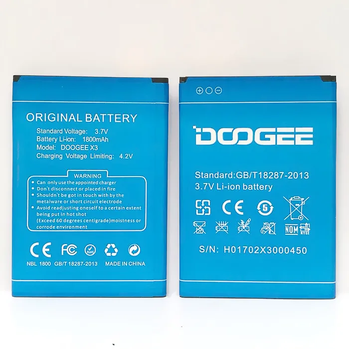 Doogee x3 Battery Replacement 100 Original High Quality 1800mAh Back up Battery for Doogee x3
