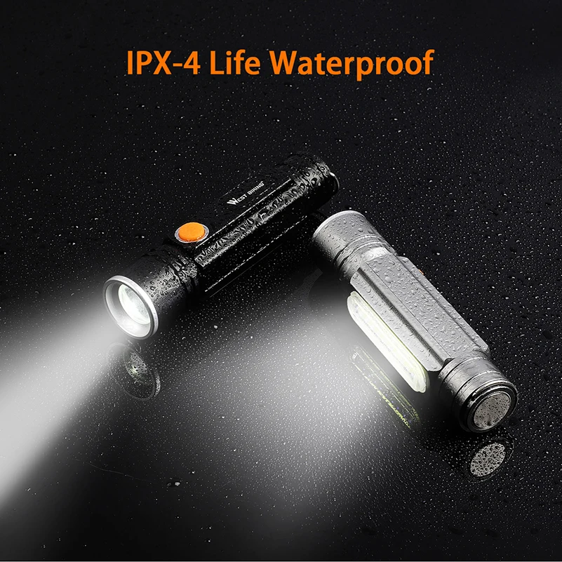 Top WEST BIKING 350 LM Bike Light Flashlight IPX-4 Waterproof Headlight Cycling Lights Front Lamp Torch Stretch Zoom Bicycle Light 1