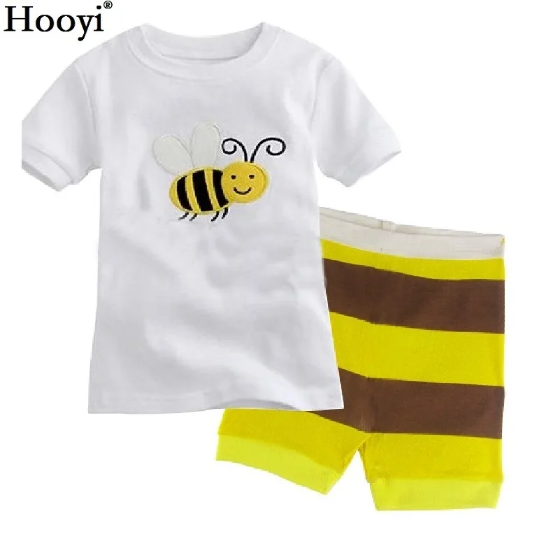 Monster Summer Boys Pajamas Suits Short Sleeve Kid Big Eye Green Children Pyjama Sets Boys Sleepwear Tee Shirts Shorts Pant
