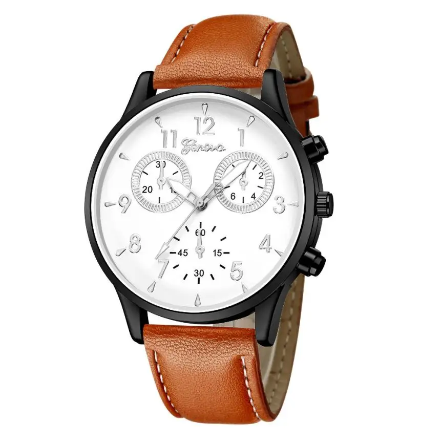 Люксовый бренд Мужские часы водонепроницаемые кожаные военные повседневные Аналоговые кварцевые наручные часы бизнес класса Relogio masculino# L05