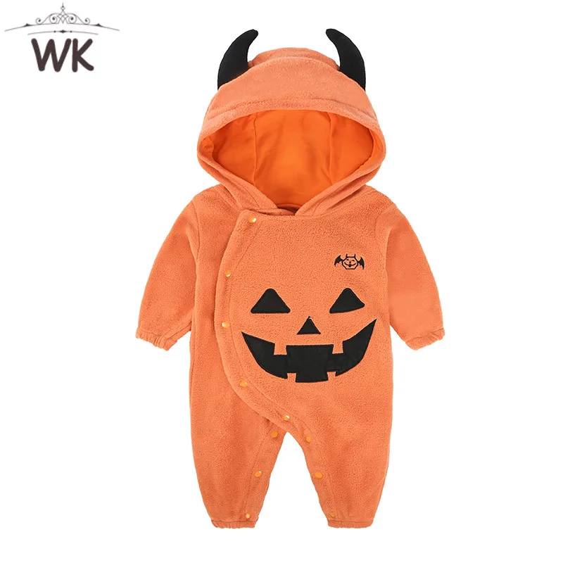 Cute Baby Overalls hooded pumpkin Halloween Costumes Boys Girls Autumn ...