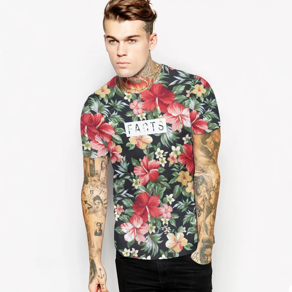 3D Floral Print T Shirt Men 2017 Brand Summer Mens T Shirts Short ...