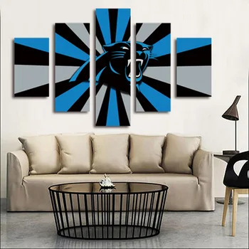 

FIVE PC NO FRAME The Blue Panther Oil Painting Printed Oil Painting On Canvas Oil Painting for Home Decor Wall Decor