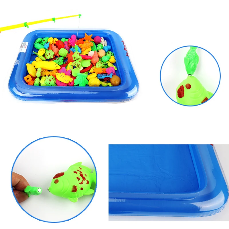 Mesa Playa Piso Puede Jugar en la Ba/ñera Arespark Juguete de Pesca para Ni/ño Piscina 58 Pcs Juguetes de Piscina de Agua de Ba/ño Juego de Juguetes de Peces Magn/éticos para Beb/é