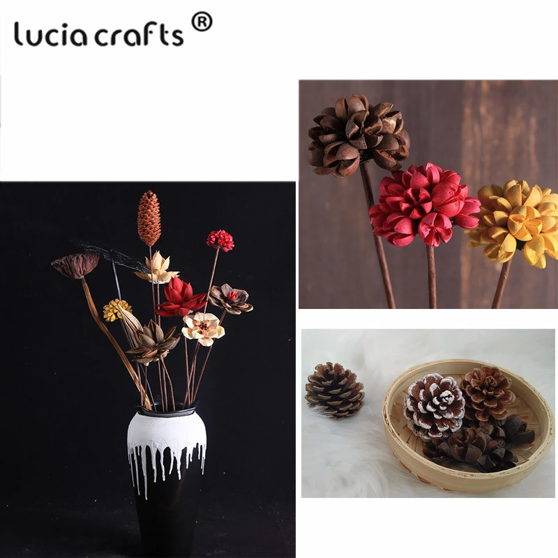 Lucia crafts, 20 шт./лот, разные размеры, Натуральные сушеные цветы, ручная работа, коробка для конфет, рождественское свадебное украшение H0450