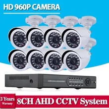NiNiVision 8CH CCTV Camera System AHD 960P 1.3MP HD Camera HDMI 1080P 8 Channel DVR NVR for video security surveillance system