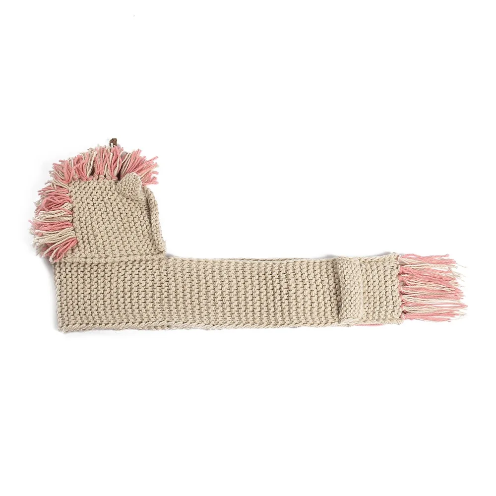 New Unicorn Animal Cartoon Cute Hat Child Warm Knit Cap Scarf Shawl Children's Cap