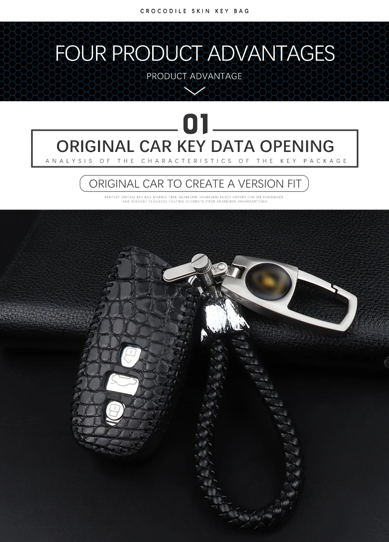 Dedicated to Lamborghini key case Aventador/Huracan car badge key cover car key box leather key cover key bag ring accessories