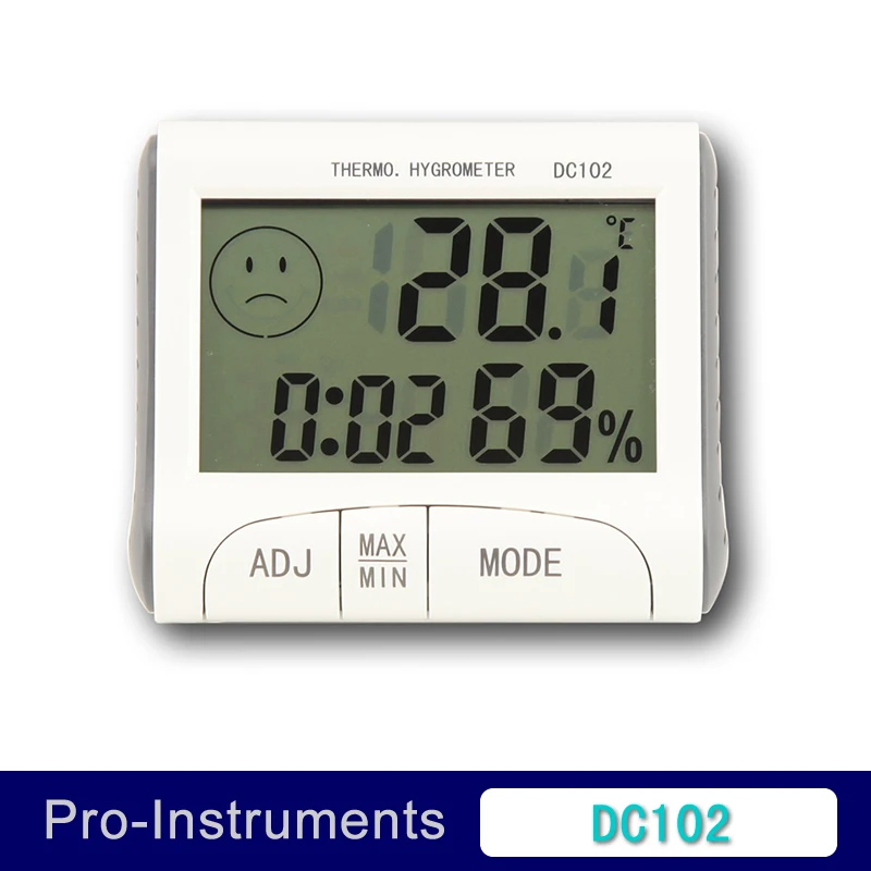 

DC102 Mini LCD Digital Indoor Thermometer Hygrometer Temperature Humidity Meter Clock Desk Weather Station With Magnetic Null