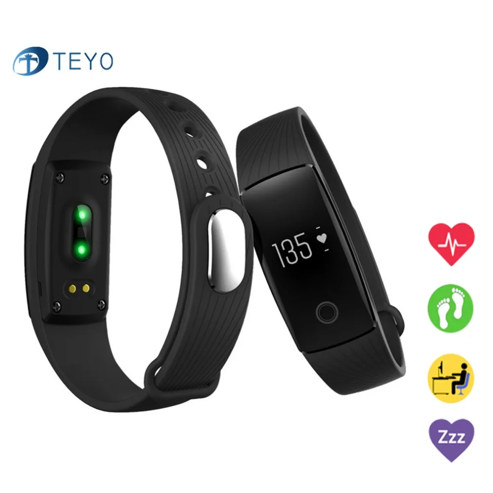 Teyo Smart Bracelet Pulse Heart Rate Monitor Fitness Tracker Smart Wristband Android IOS PK xiomi mi