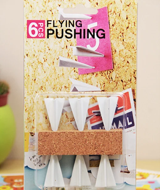 

6PCS/lot Creative Cartoon Cork Plane Pushpin Easy and Easy Office Pushpin Toy