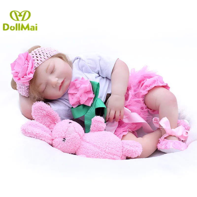 

DollMai real baby newborn girl doll 20"50cm silicone reborn baby dolls toys for child gift bebe alive reborn bonecas